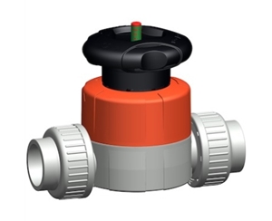 +GF+514型隔膜閥，PVC-C 帶膠粘承插端 美標(biāo) 手動(dòng)隔膜閥